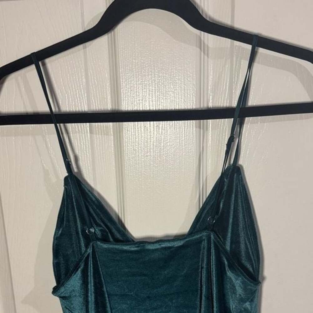 Victoria's Secret Teal Velvet Slip - Picture 3 of 4